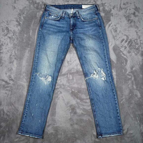 Rag & Bone Low Rise Slim Boyfriend Jeans Star City Wash Women’s 24 - Picture 1 of 12